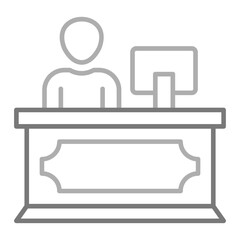 Reception Greyscale Line Icon