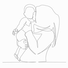 muslim woman kisses son