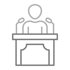 Conference Greyscale Line Icon