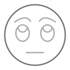 Rolling Eyes Greyscale Line Icon