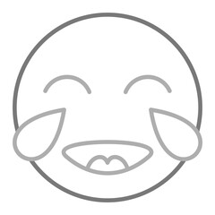 Laughing Greyscale Line Icon