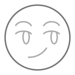 Smirking Greyscale Line Icon