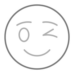 Wink Greyscale Line Icon