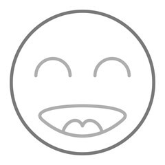 Happy Greyscale Line Icon