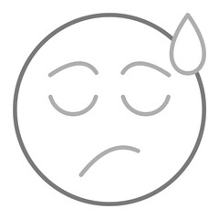 Disappointed Greyscale Line Icon