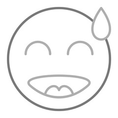Embarrassed Greyscale Line Icon