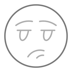 Bored Greyscale Line Icon