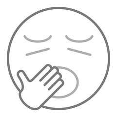 Yawn Greyscale Line Icon