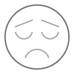 Frown Greyscale Line Icon