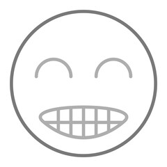 Grinning Greyscale Line Icon