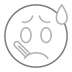 Fever Greyscale Line Icon