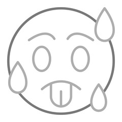 Hot Greyscale Line Icon
