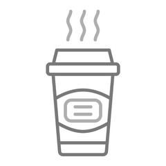 Hot Drink Greyscale Line Icon