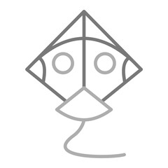 Kite Greyscale Line Icon