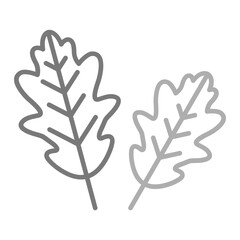Oak Leaf Greyscale Line Icon