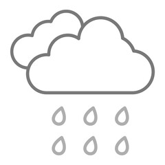 Rain Greyscale Line Icon