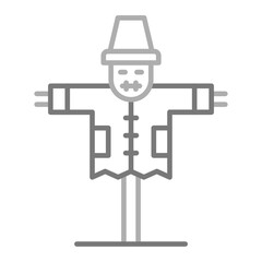 Scarecrow Greyscale Line Icon