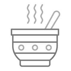 Soup Greyscale Line Icon