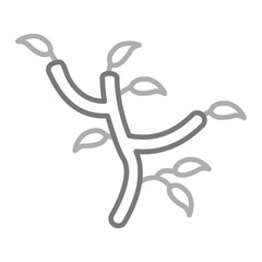 Tree Branch Greyscale Line Icon