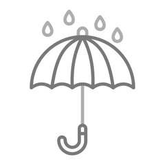 Umbrella Greyscale Line Icon