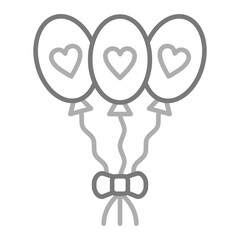 Balloons Greyscale Line Icon