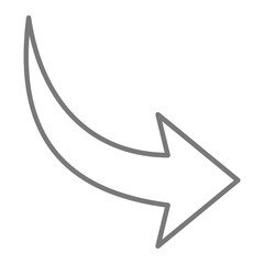 Down Right Greyscale Line Icon