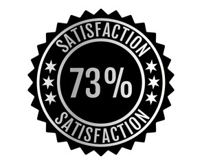 
73% Satisfaction Sign Vector transparent background Silver Color