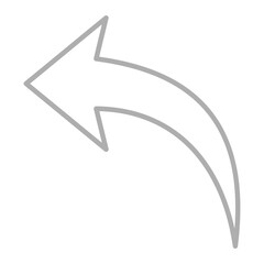 Up Left Greyscale Line Icon