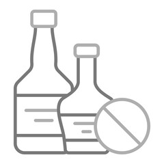 No Alcohol Greyscale Line Icon