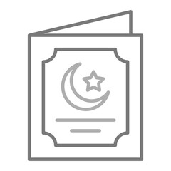 Greeting Card Greyscale Line Icon