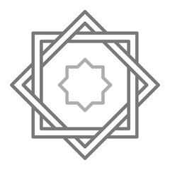 Rub el Hizb Greyscale Line Icon