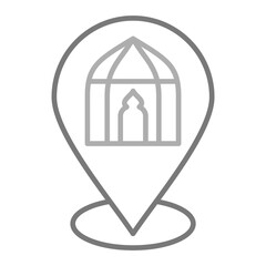 Pin Greyscale Line Icon