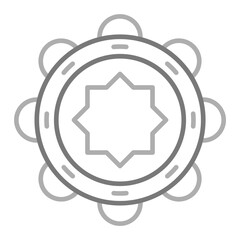 Obraz premium Tambourine Greyscale Line Icon