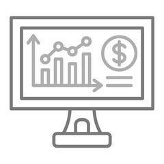 Stock Market Greyscale Line Icon