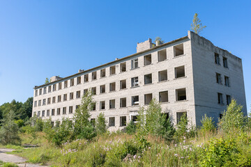 Fototapeta na wymiar Abandoned secret Soviet Union military ghost town