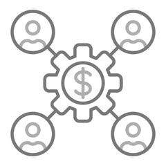 Management Greyscale Line Icon
