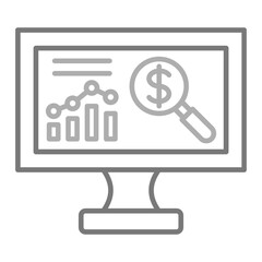 Market Research Greyscale Line Icon