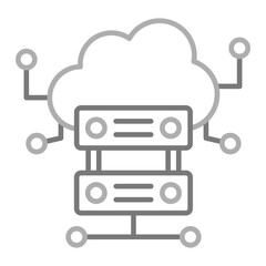 Cloud Server Greyscale Line Icon