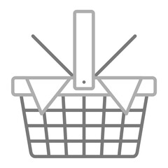 Basket Greyscale Line Icon
