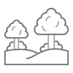 Forest Greyscale Line Icon