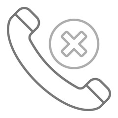 Obraz premium Call Missed Greyscale Line Icon
