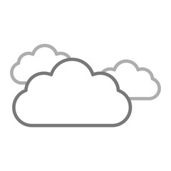Clouds Greyscale Line Icon