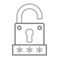 Password Key Greyscale Line Icon