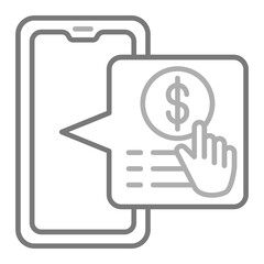 Online Payment Greyscale Line Icon