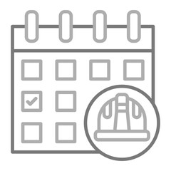 Labor Day Greyscale Line Icon