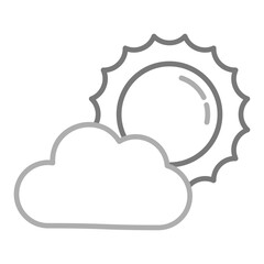 Sunny Greyscale Line Icon