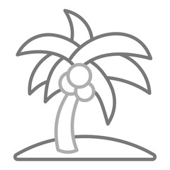 Coconut Tree Greyscale Line Icon