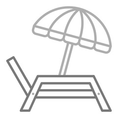 Lounger Greyscale Line Icon