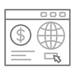 Online Business Greyscale Line Icon