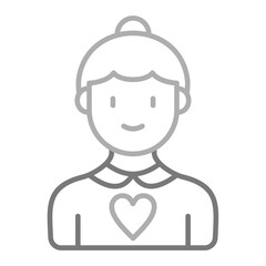 Grandmother Greyscale Line Icon